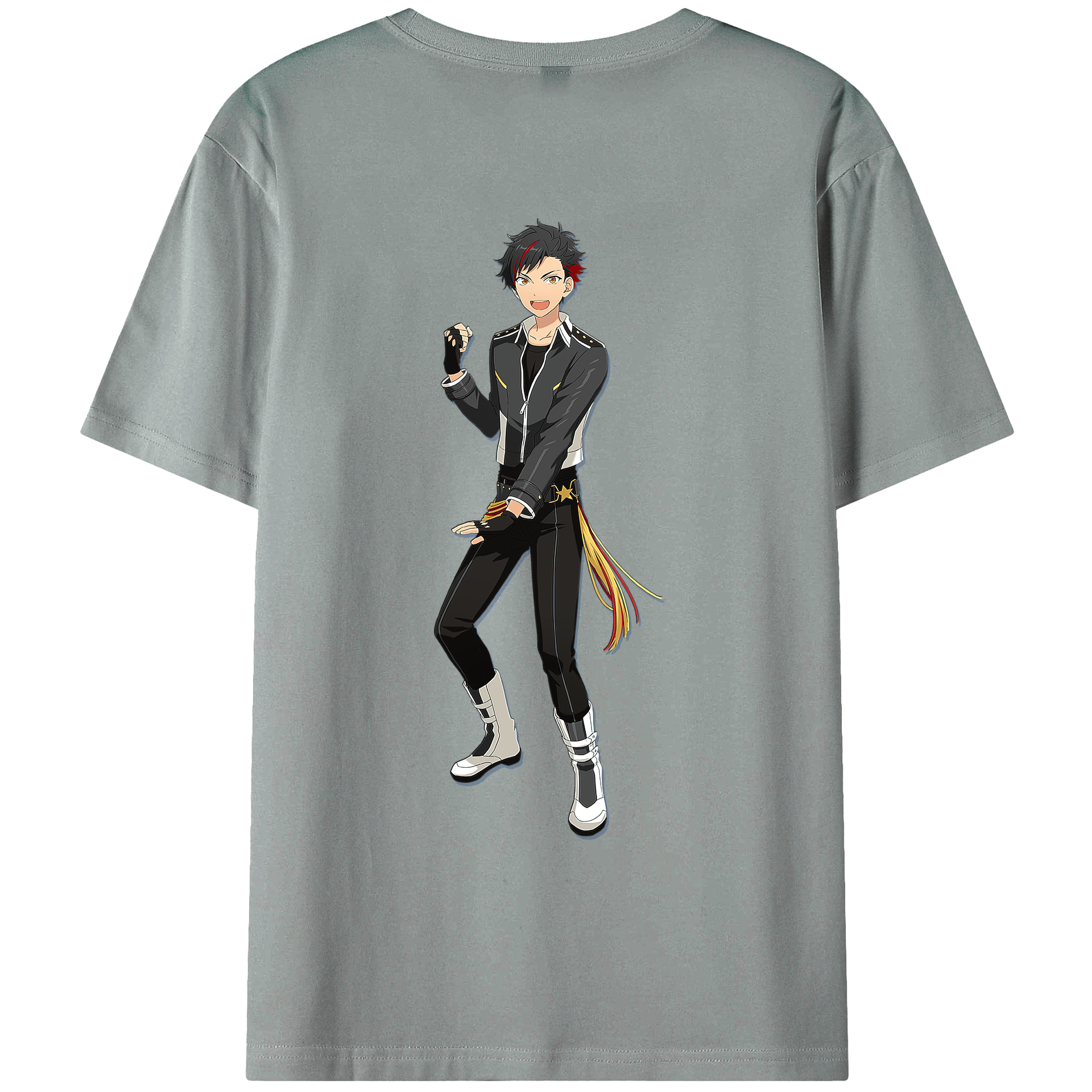 （画像用） あんさんぶるスターズ! Ensemble Stars 綿100％ メンズ半袖Tシャツ（バックプリント） 通気性